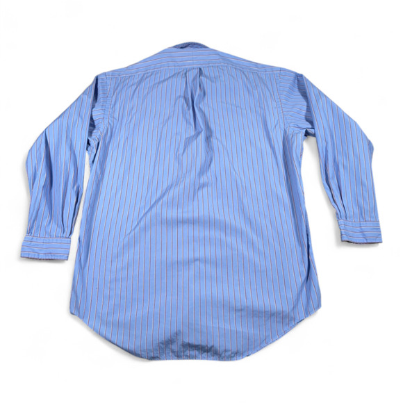 Vintage Ralph Lauren Shirt Adult LARGE Blue Striped Classic Fit Pony Logo Y2K - Picture 3 of 8